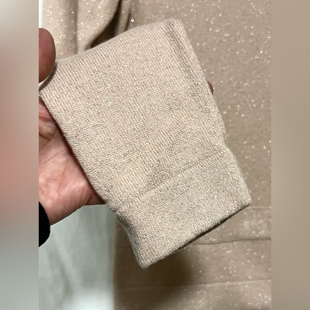 Brooks Brothers 346 Lambswool Blend Sparkle Bow Sweater Pale Pink Holiday Classy - Picture 5 of 9